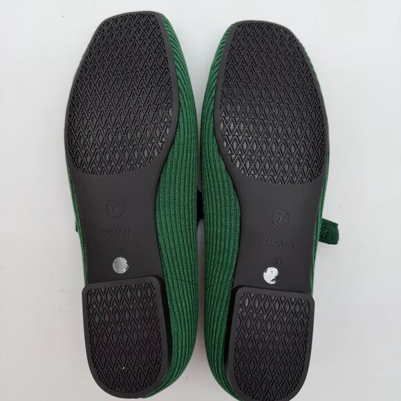 Vivaia Margot Mary Jane Comfort Old Money Arch Support Flats Forrest Green 7W - Picture 6 of 8